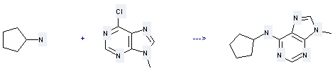 9H-Purin-6-amine,N-cyclopentyl-9-methyl- can be prepared by 6-chloro-9-methyl-9H-purine and cyclopentylamine by heating
